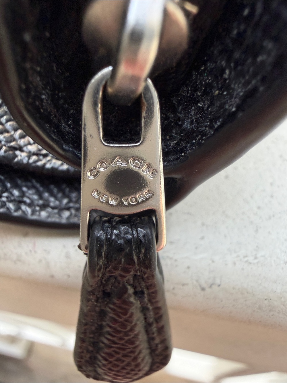 Coach Black Pebbled Leather Wallet with Silver Logo - Picture 11 of 15